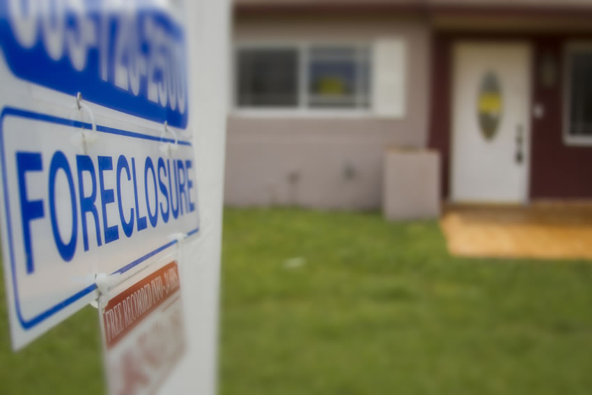 Foreclosed house facade